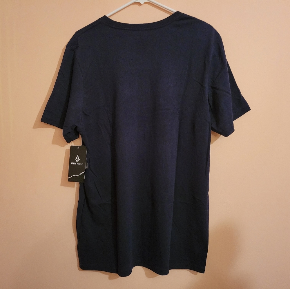 VOLCOM ENCYPHER TECH BLACK & TEAL TEE, SKATER, SURF, NWT, LARGE - Picture 6 of 10